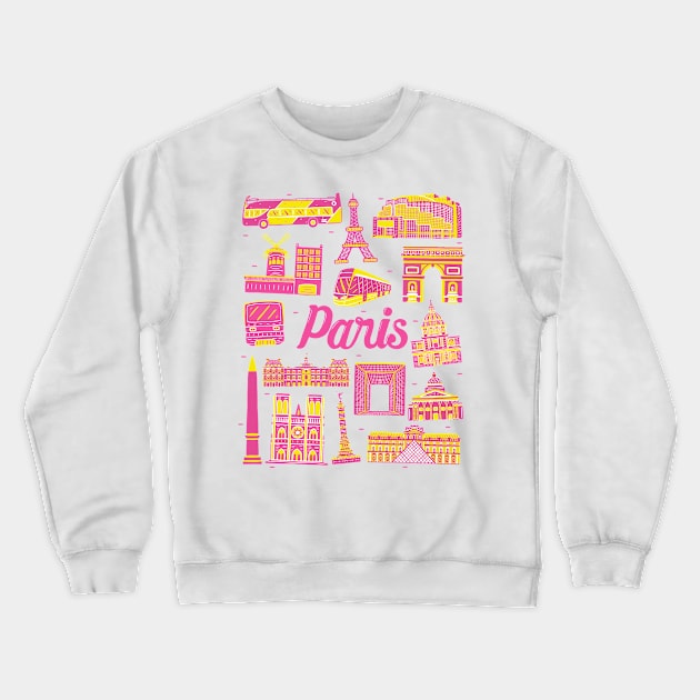 Paris Cityscape Landmark Crewneck Sweatshirt by MEDZ